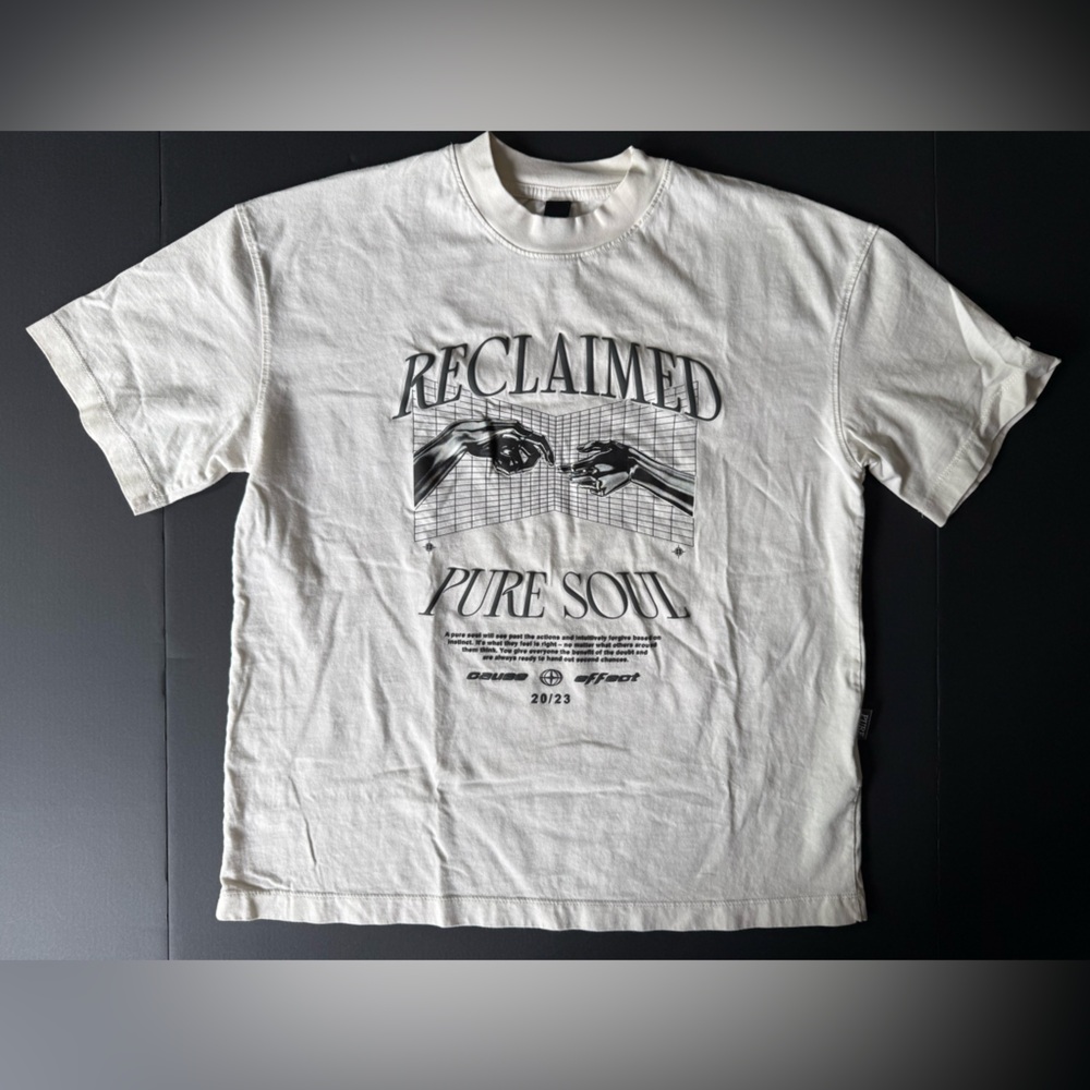 Pure Soul Reclaimed Cream T-Shirt – Size Small